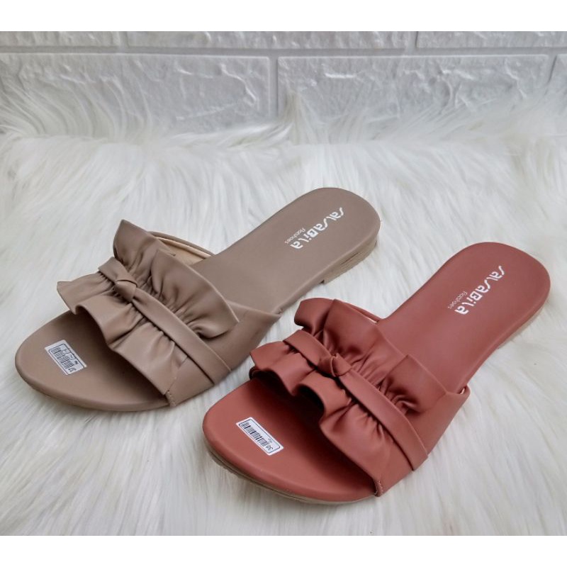 Sandal Teplek Wanita Kerut Rempel Terbaru Sendal Cewek