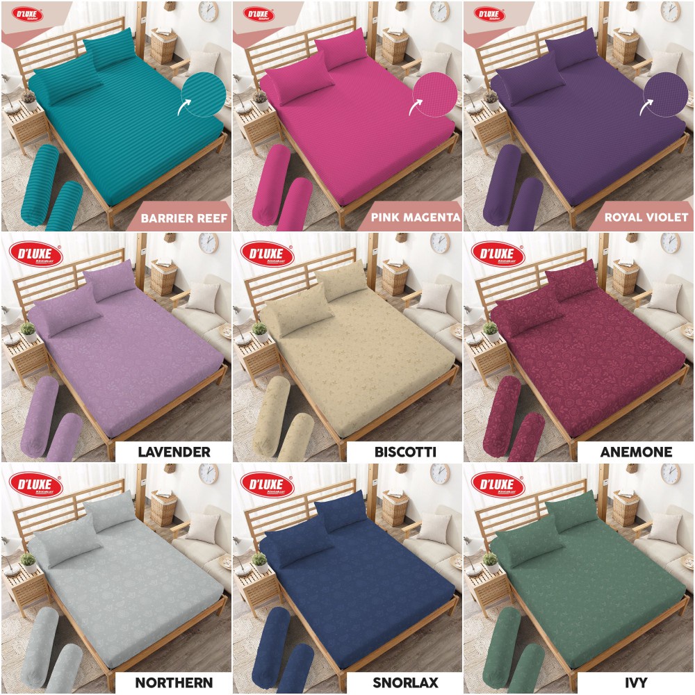 Kintakun Dluxe- Sprei Queen T30 (160x200 Tinggi 30) Polos Embos - Pink Magenta Chili Red Anemone Bis