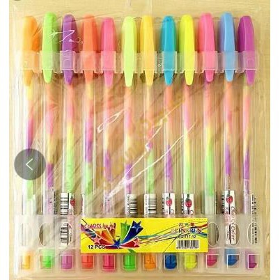 

PEN GEL / GLITTER POLOS RAINBOW MASAKINI TERBARU COLORFULL
