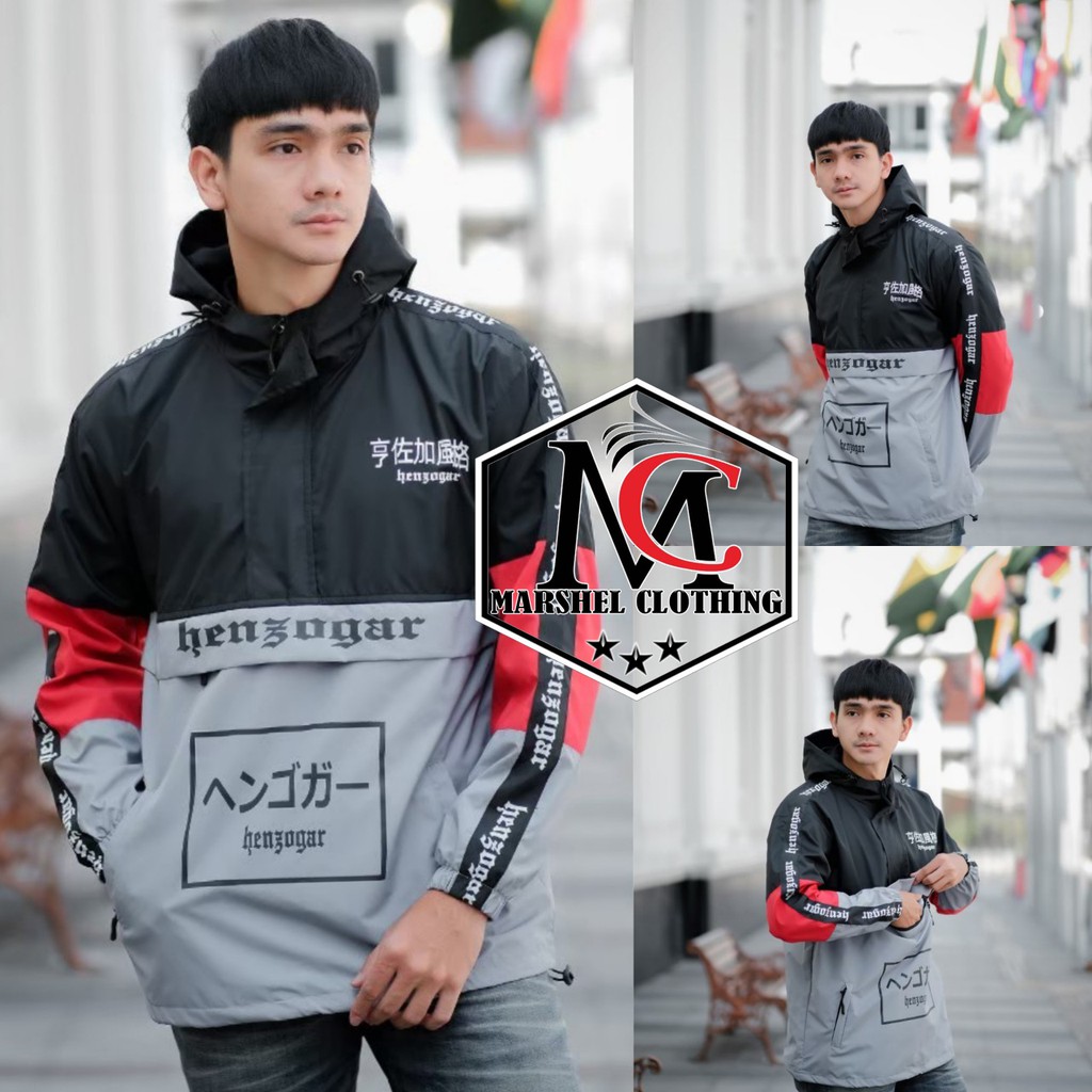 RCL - Jaket Cagoule Pria HGR - Jaket Parasut Saku Depan Terlaris