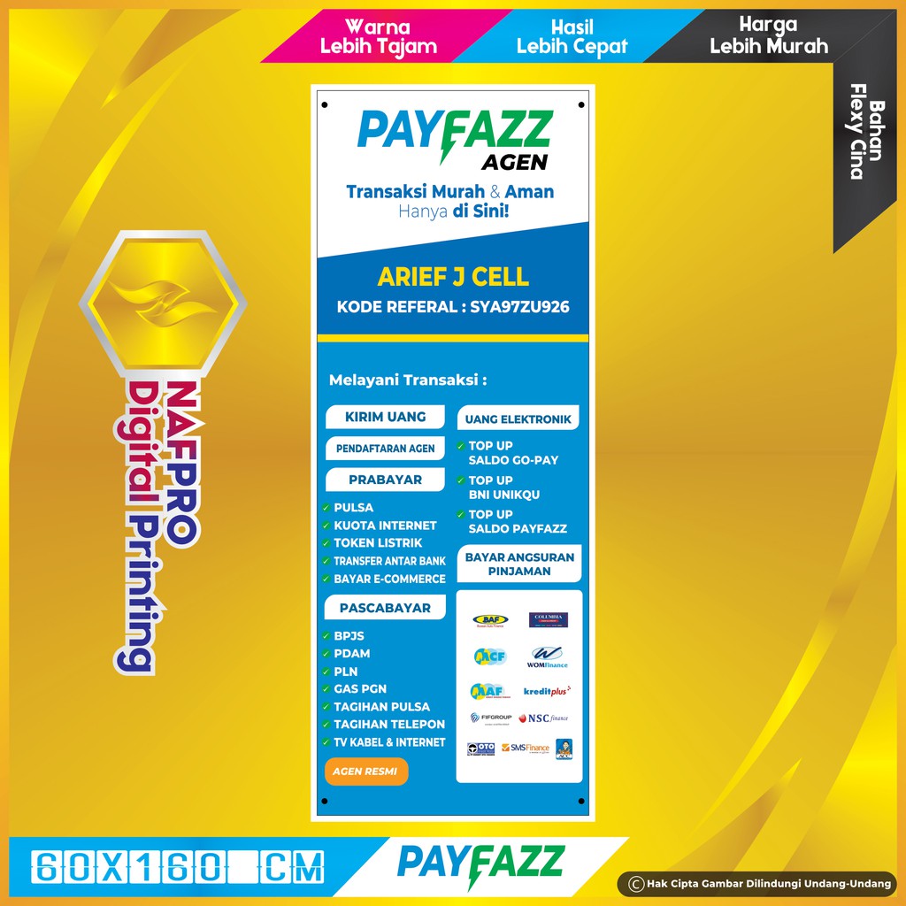 Banner Agen PayFazz Uk. 60x160 cm dan 200x80 cm  Hi-Res
