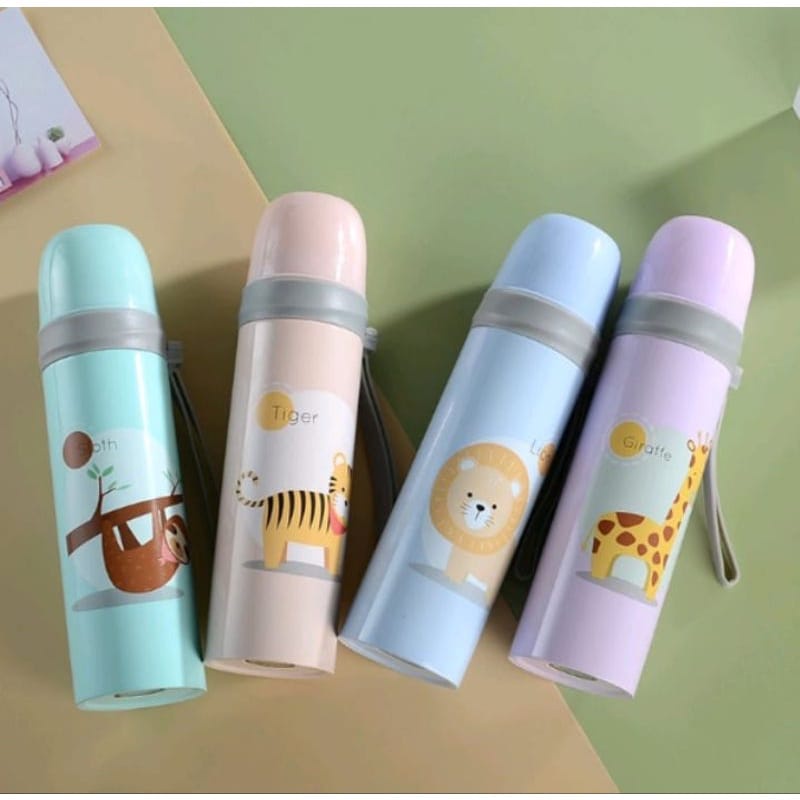 BOTOL TERMOS TEMPAT AIR PANAS MOTIF KARAKTER ANIMAL CARTOON BINATANG