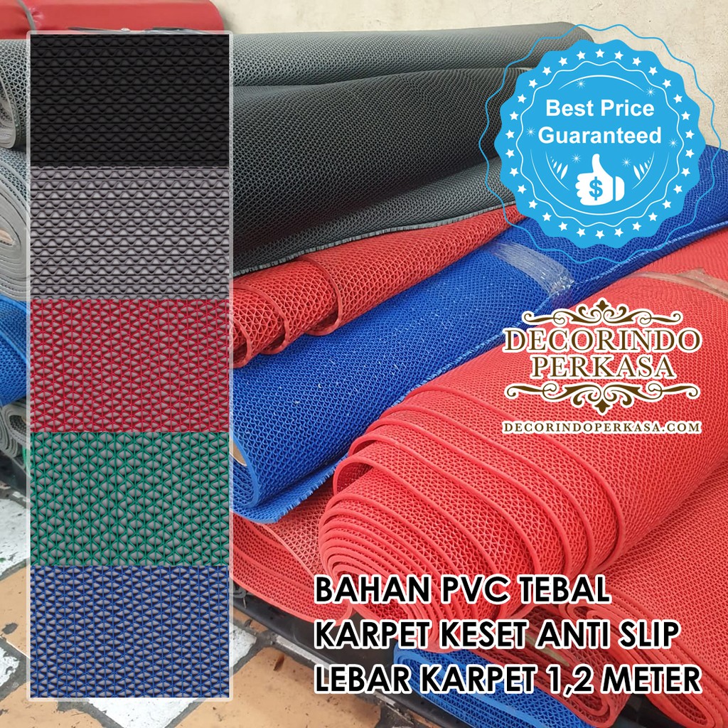 Keset Karpet Karet Anti Slip PVC S-Type Jaring Meteran