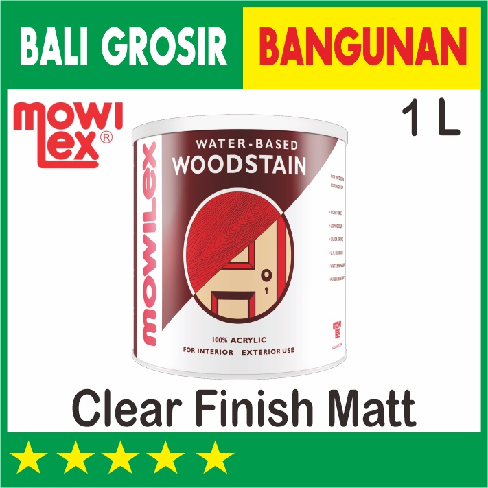 MATT/ DOFF FINISH MOWILEX WOODSTAIN WOOD STAIN PELAPIS KAYU WATER BASED