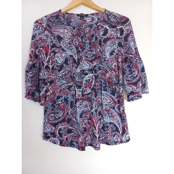 BLOUSE WANITA MOTIF ROZ & ALI B104