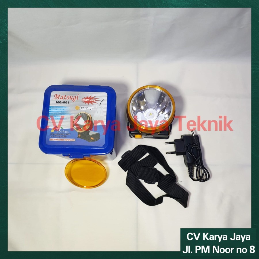 Senter Kepala LED 25 Watt Matsugi / Rechargeable Cas / Headlight
