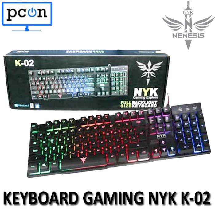 Keyboard Gaming Murah NYK K-02 FULLSIZE RGB LED Backlight K02