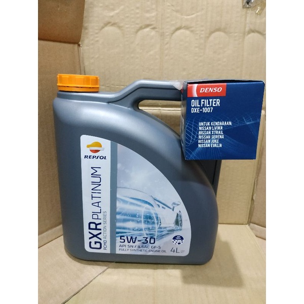 Paket Oli Repsol 5w-30 4L + Filter Oli Nissan #Promo