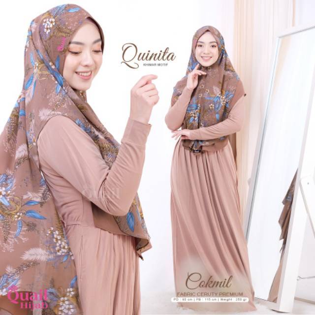 QUINITA MOTIF HIJAB QUAIL HIJAB INSTAN | PREMIUM JILBAB ORI QUAIL