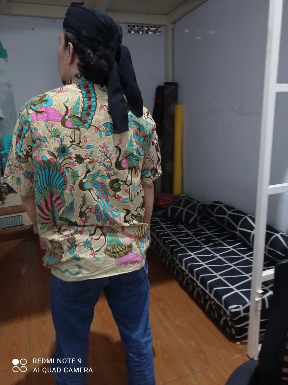 Nabila Batik Jumbo M / 10xl Kemeja Lengan Pendek Motif Merak Tosca Murah Batik Jumbo