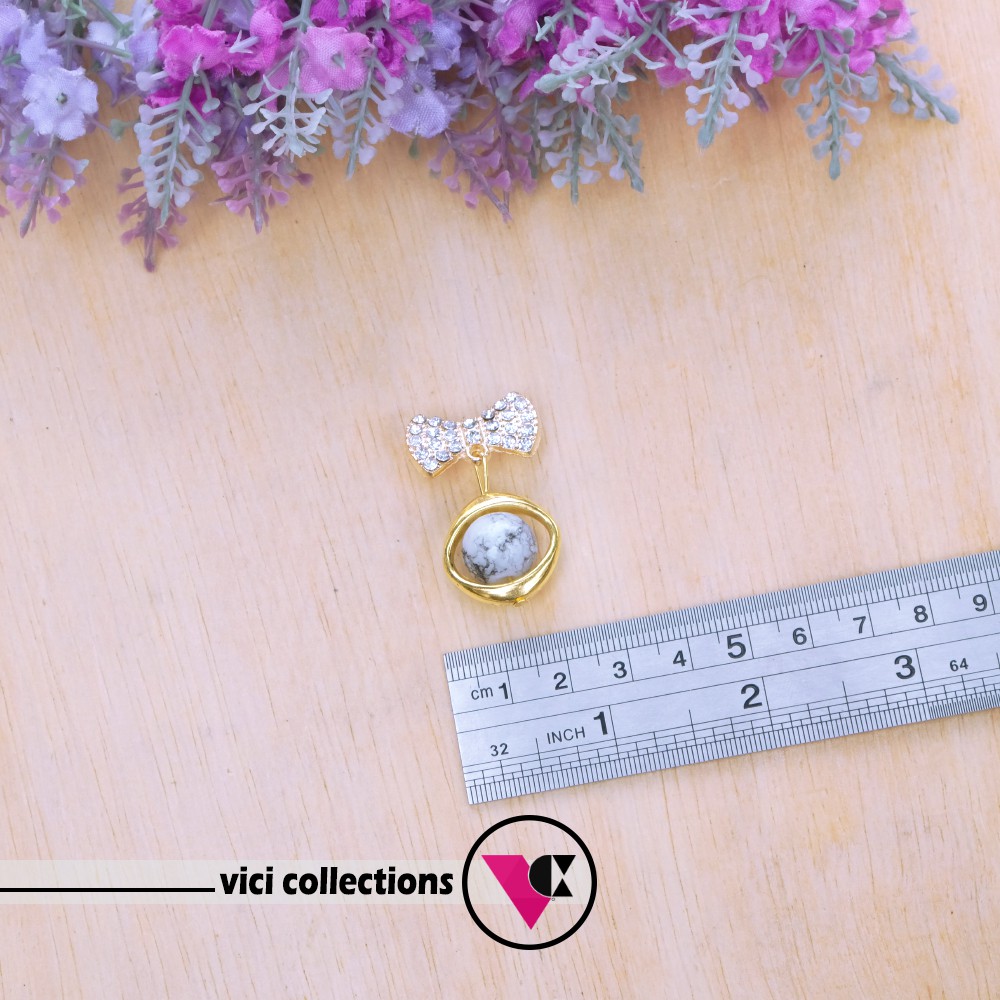 Bros Dagu Vici Hijab Jilbab Gold Batu Giok Aneka Warna Kekinian BSP143-1