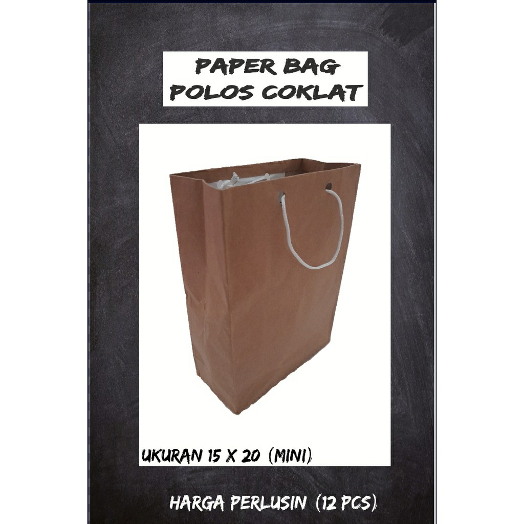 

Paperbag polos coklat - 15 x 20 (mini). Harga perlusin (12 pcs)