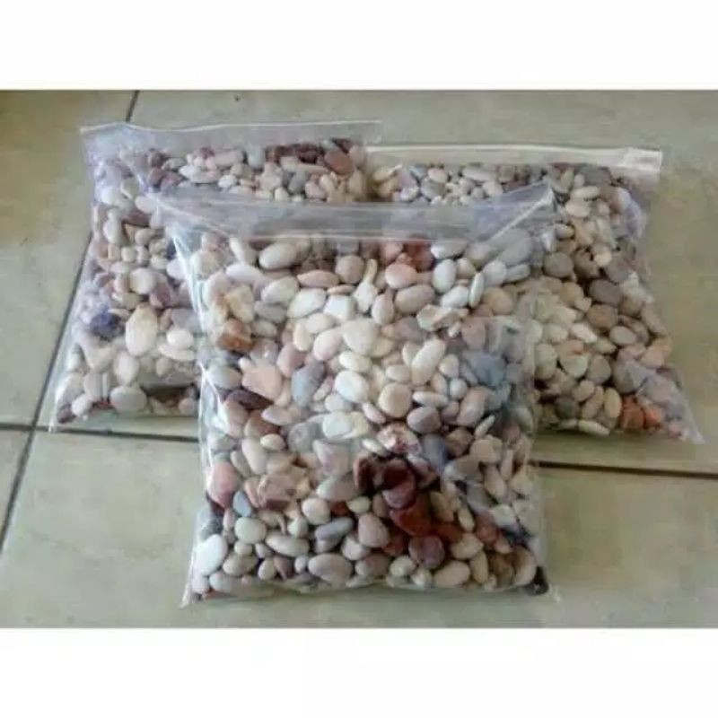 batu hiasan pot warna warni 250 gr