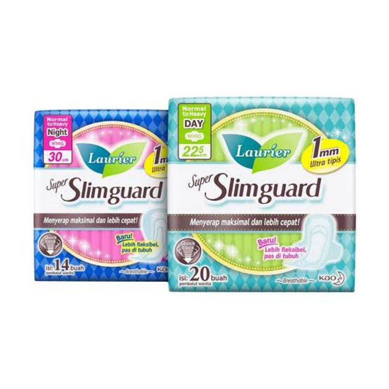 Laurier Super Slimguard 1mm Day / Night Wing KAO | Softex | Pembalut Wanita