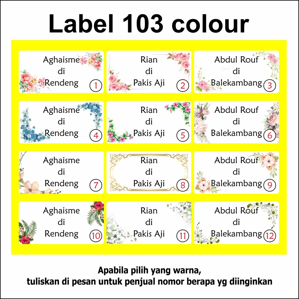 

label undangan print lebel 103