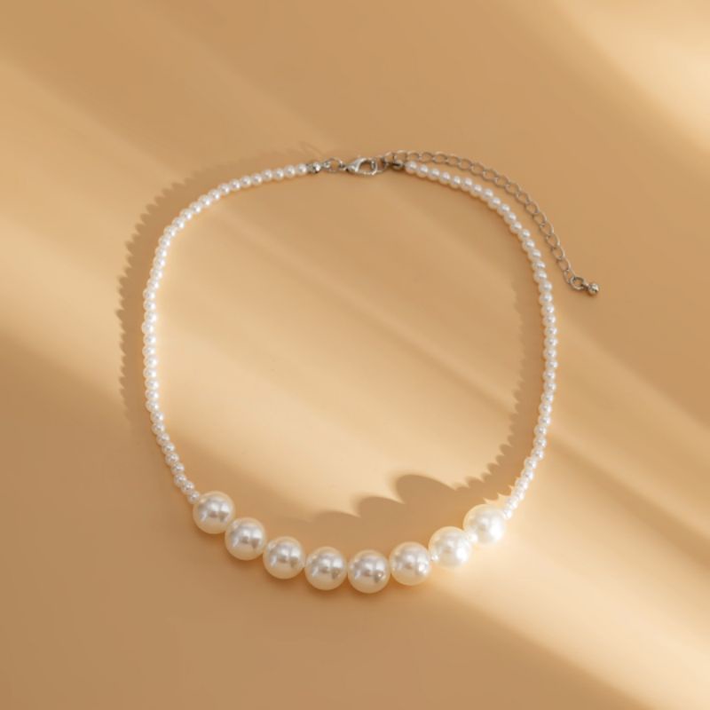 Kalung Wanita Manik Mutiara Korea Elegant Classy Simple