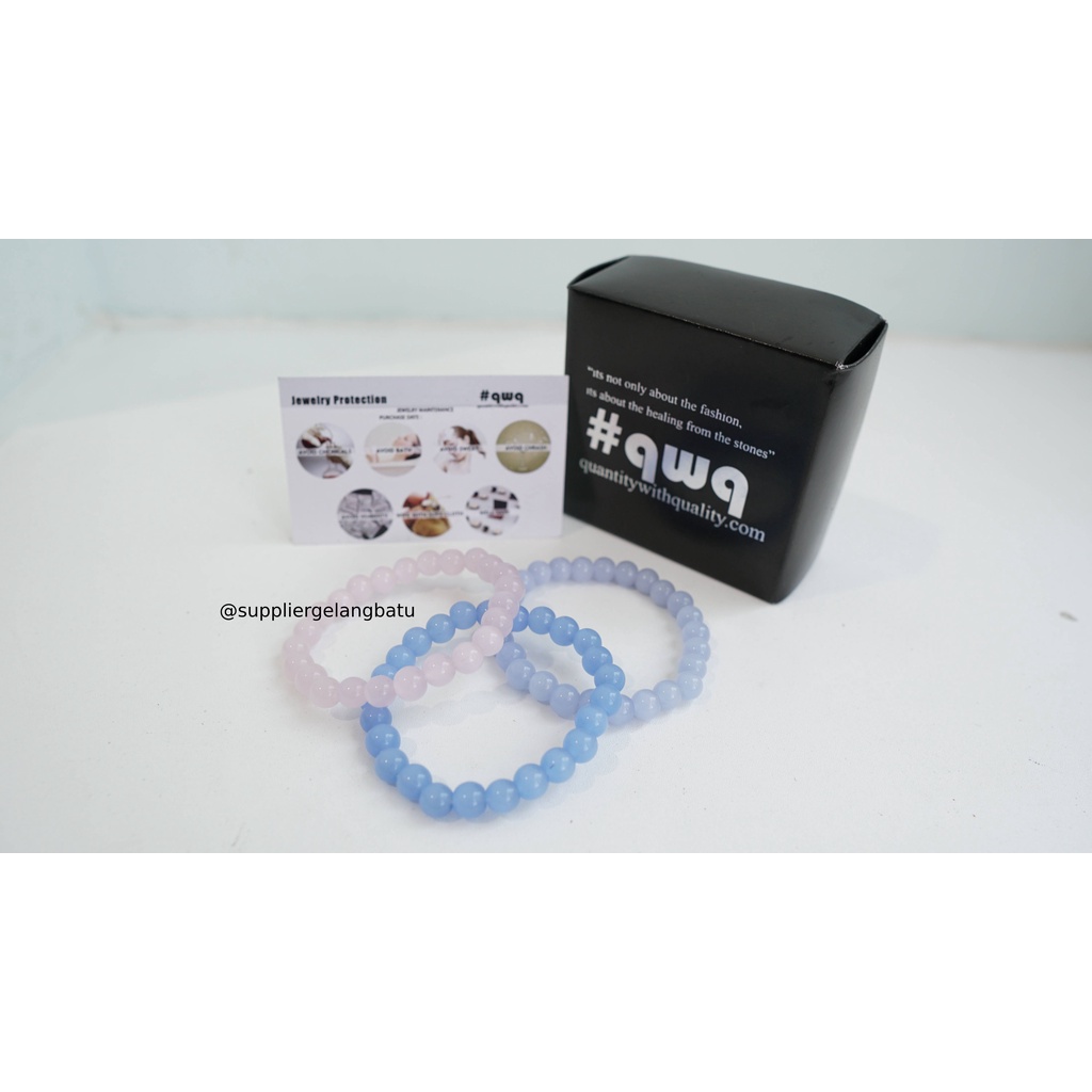 gelang batu cat eye pink ungu biru asli mata kucing gratis ongkir