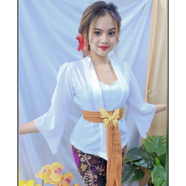 (Kebaya Saja) Kebaya bali moscref kutubaru lengan lonceng