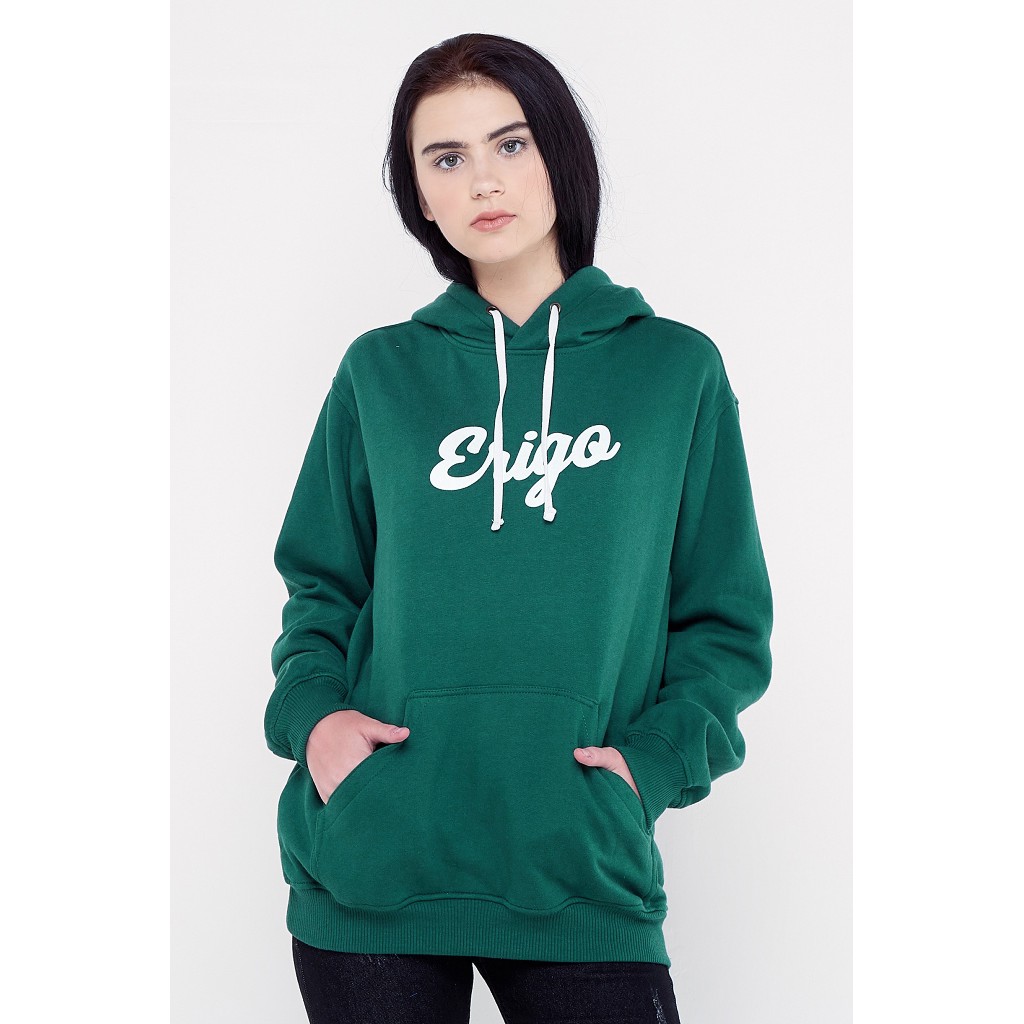  Erigo Hoodie  Basic Green White Shopee Indonesia