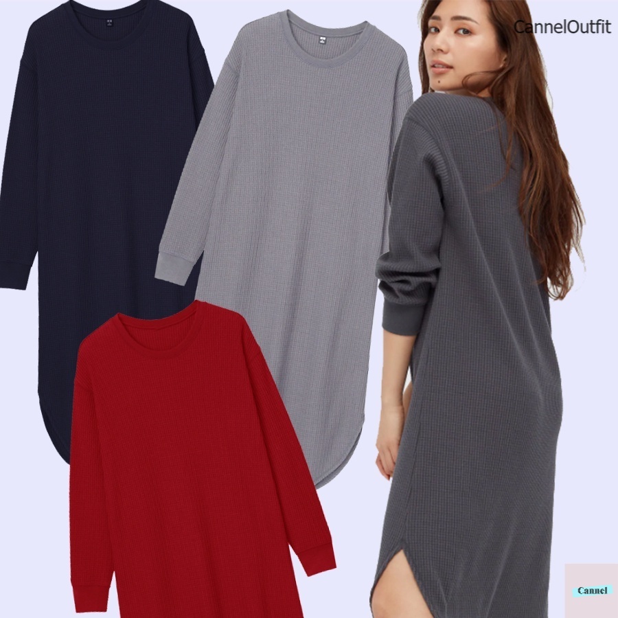 Waffle Long Dress by GU Uniqlo