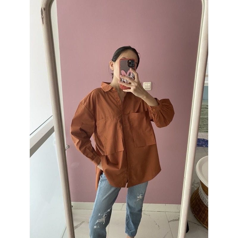 RX FASHION - Areum Korean Oversize XXL Shirt KATUN TWISTCONE / KEMEJA POCKET OVERSIZE / Kemeja LENDERS /  Blouse AULYS KOREAN OVERSIZE / niki shirt 2001 - NN