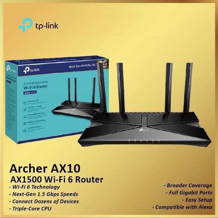 Tp-link Archer AX10 AX1500 WIFI 6 Wireless Router Tplink AX 10 AX 1500