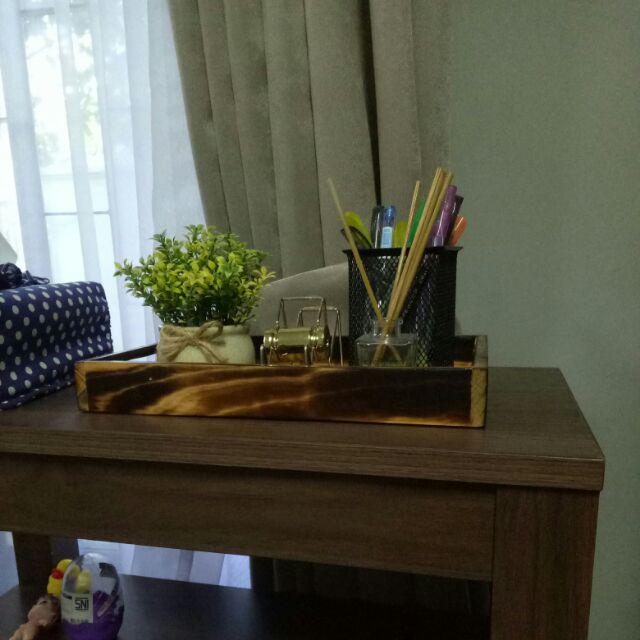 Nampan Kayu / Baki Kayu / Tray Kayu Pinus 28 X 18 Bakaran Melengkung