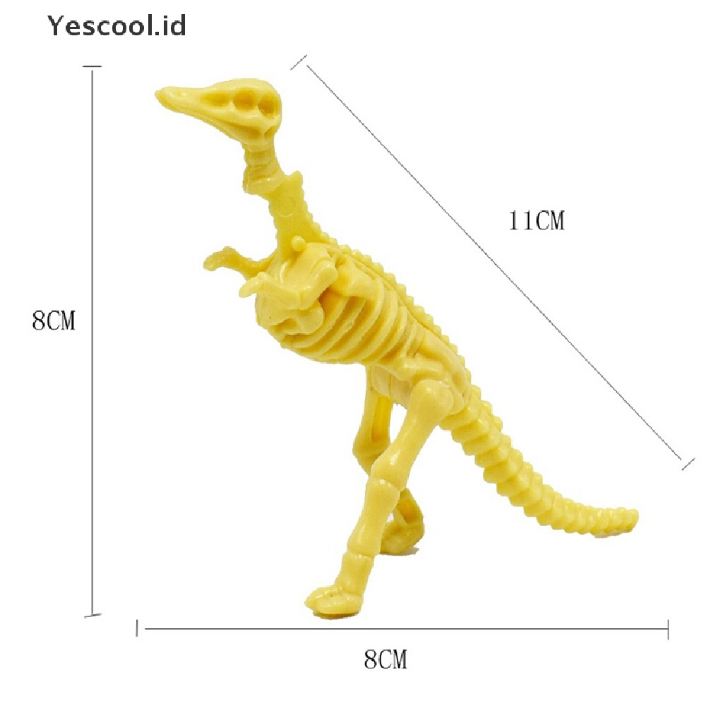 (Yescool) Mainan Edukasi puzzle Simulasi Tengkorak Dinosaurus Bahan Plastik Untuk Anak DIY