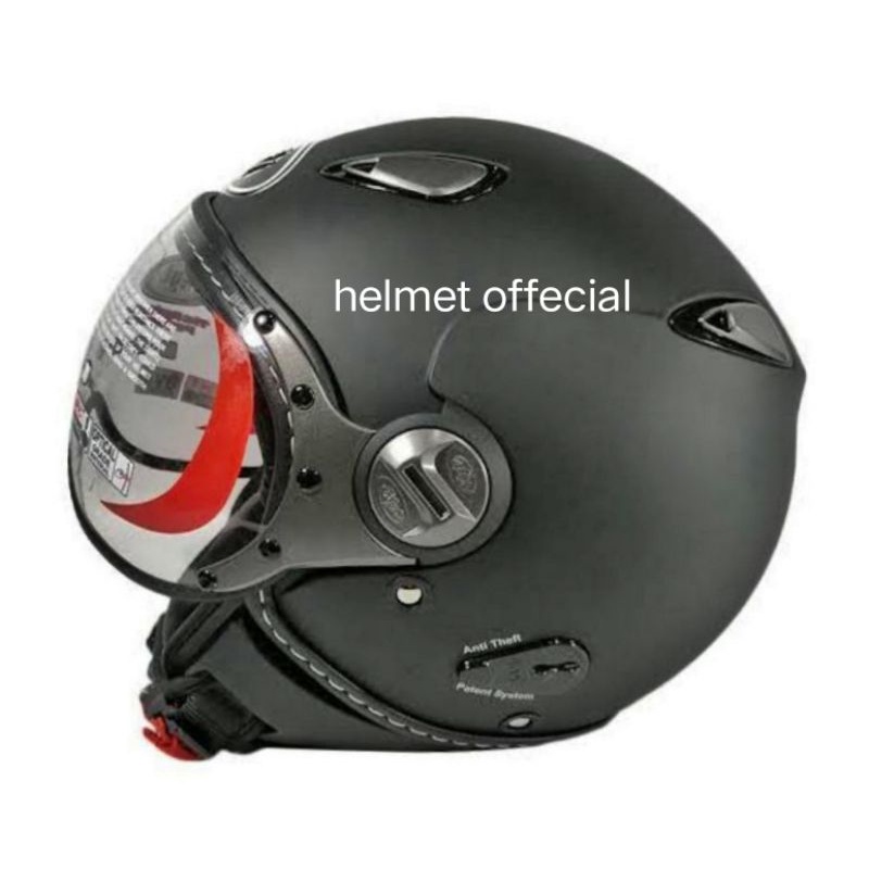 Helm Kyt Elsico Solid & Motif-hitam dop