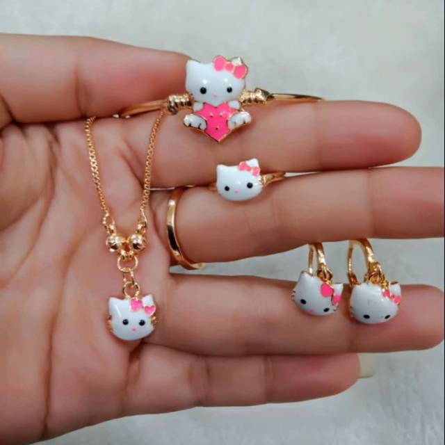 Xuping 1 set perhiasan hello kitty anak