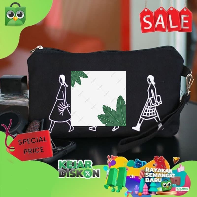 Promo Dompet Pouch Pria Wanita Kanvas Kode WALK Keren