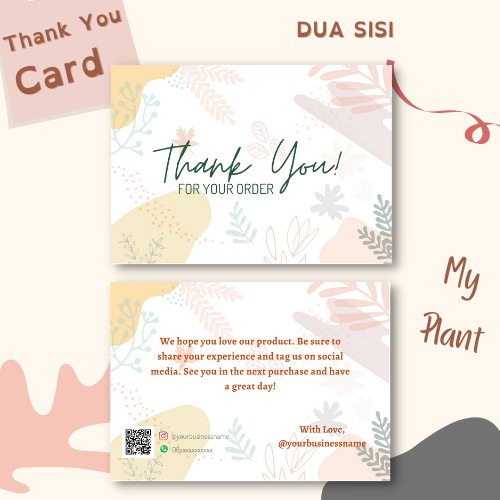 

Thank You Card 2 Sisi, Kartu Ucapan Terimakasih (Cek Deskripsi)