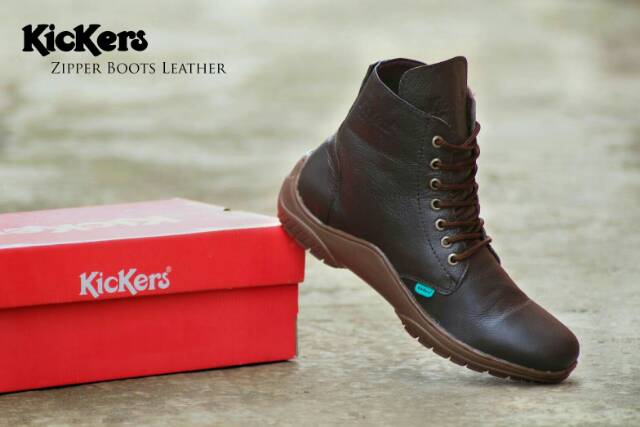 SEPATU BOOTS FORMAL KEREN PRIA COWOK KULIT ASLI RESLETING ZIPPER KERJA KANTOR DINAS RESMI BIKERS