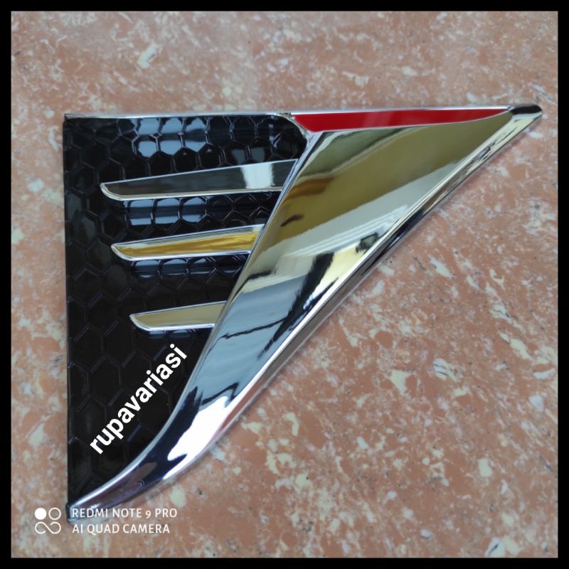 side ventilator air flow samping rush terios avanza inova innova fortuner yaris logo trd hitam chrome crome tempel