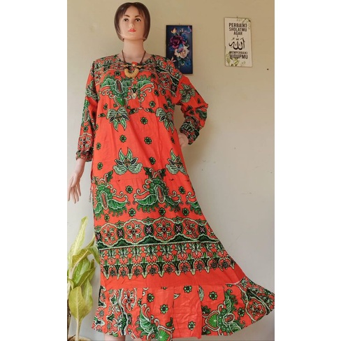 Dress lengan panjang Daster muslim busui LD 130 semata kaki