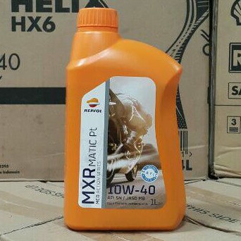 OLI MESIN MOTOR REPSOL MXR MATIC PLATINUM FULL SYNTHETIC 10W-40 1 LITER