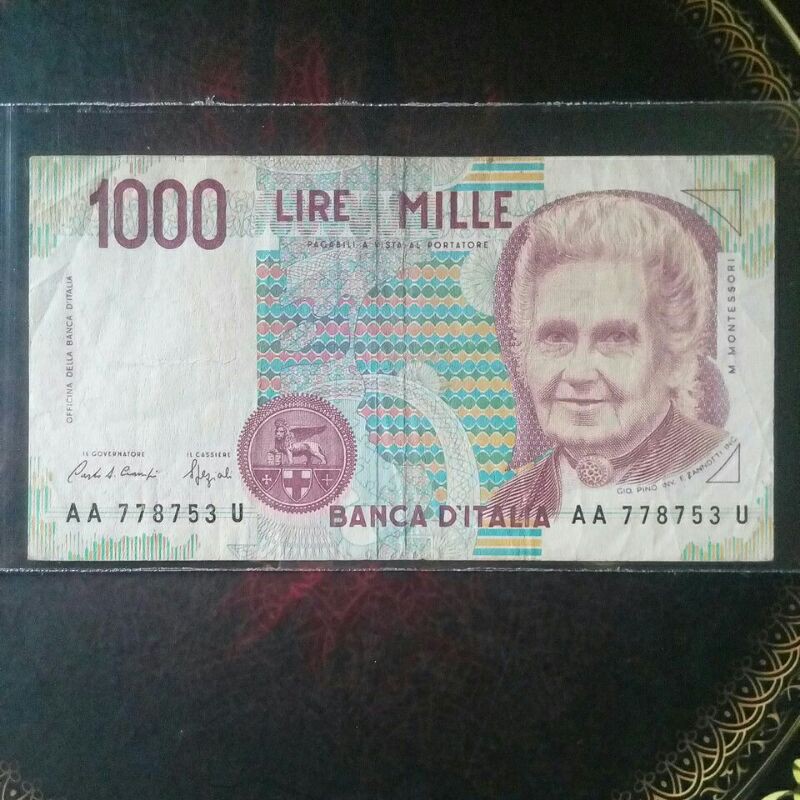 Uang 1000 Lira Italia 1990 Vf Shopee Indonesia