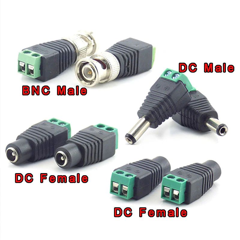 Konektor cctv dc male Female Kabel kuning Jack DC Cumi Adaptor male