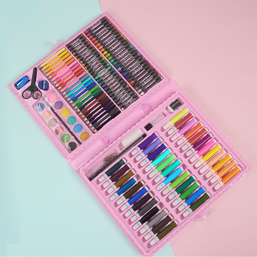 Alat Lukis Set Lengkap Krayon Pensil Warna 150PCS Crayon Set Menggambar Mewarnai Melukis Anak