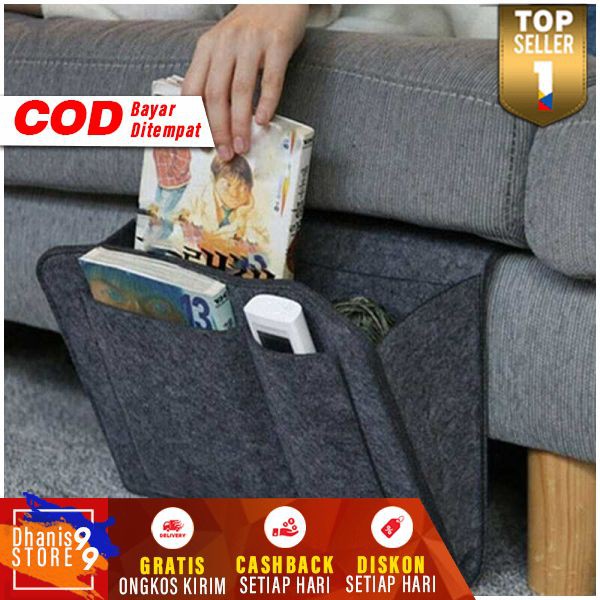 Tas Bedside Tempat Tidur Organizer Bag Tempat Penyimpanan Gadget HP Charger Powerbank Multifungsi