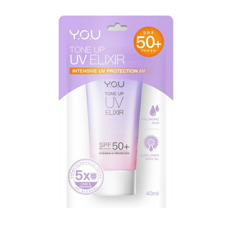 ✿ELYSABETHME✿ Y.O.U tone up cream elixir uv 50++ hyaluronic acid sunscreen sunblock anti UVA UVB pelindung dari matahari