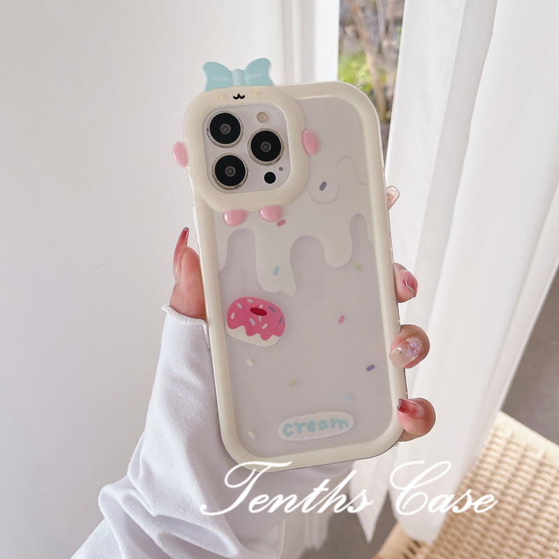 Oppo A78 A17 A17k A57 A77 A77s A16 A16s A15 A15s A74 A54 A95 A94 A3s A12e A5 A9 2020 Reno 7Z 6 5F Putih Pink Kue Dessert Phone Case Soft Cover Pelindung
