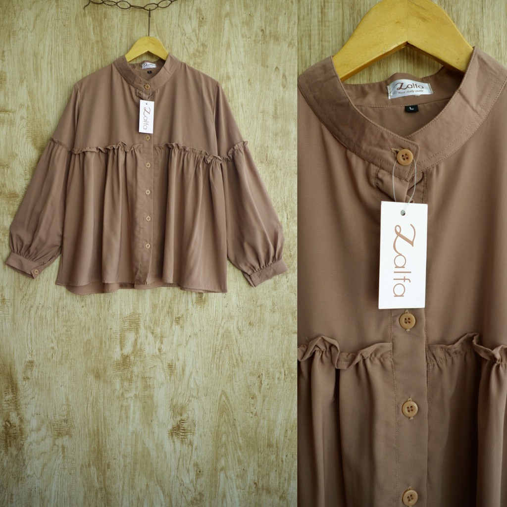 AMIRA BLOUSE by ZALFA OUTFIT / blouse polos / blouse wanita murah-Milo
