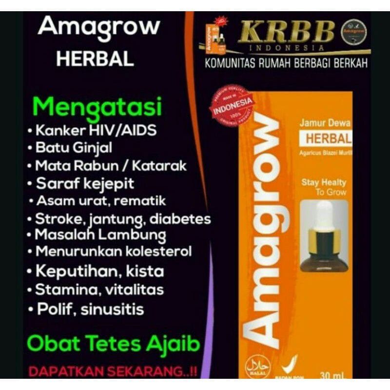 AMAGROW Jamur Dewa Propolis Jamu Tetes Herbal Original 1 Botol 30ML