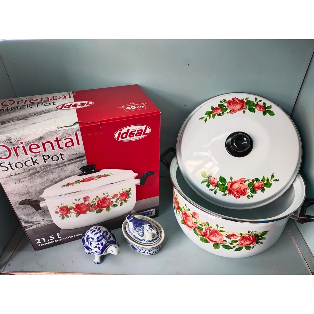 Panci Enamel Oriental Stock Pot 40cm - 50 cm / IDEAL / Enamel