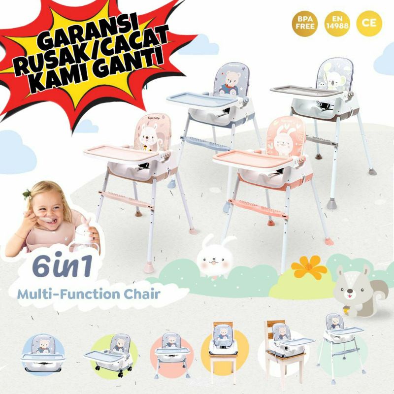 READY BANDUNG SUGAR BABY SUGARBABY fun chair kurai makan tinggi bayi | convertible baby high chair 6
