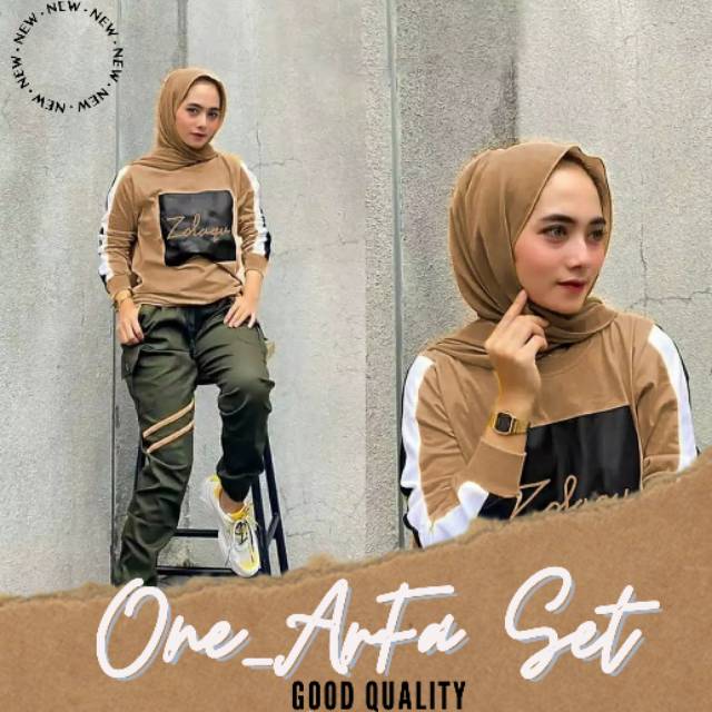 One Arfa - Pakaian Wanita / Set Zolaqu / Pakaian Olahraga / Setelan Wanita / Set Jogger / Baju Murah