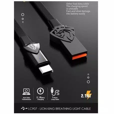 Kabel Data Lenyes LC-907 Micro V8 Lightning TYPEC CHARGER Grosir