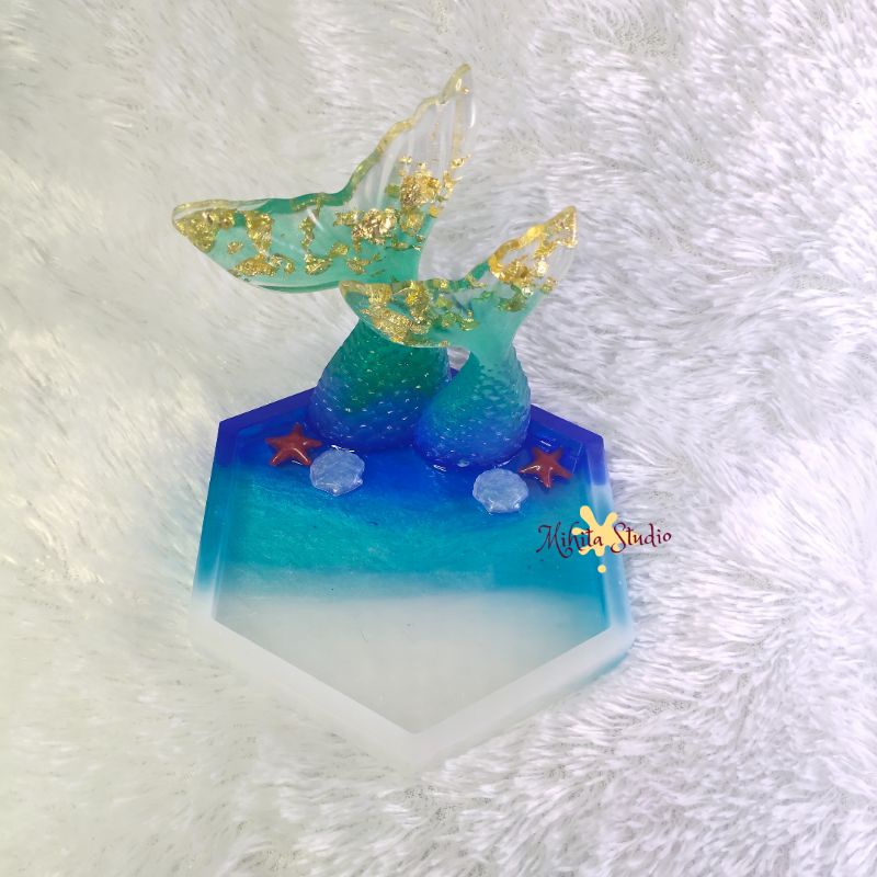 Coaster Mermaid / Tatakan Gelas Dengan Hiasan Ekor Mermaid [READY STOCK]