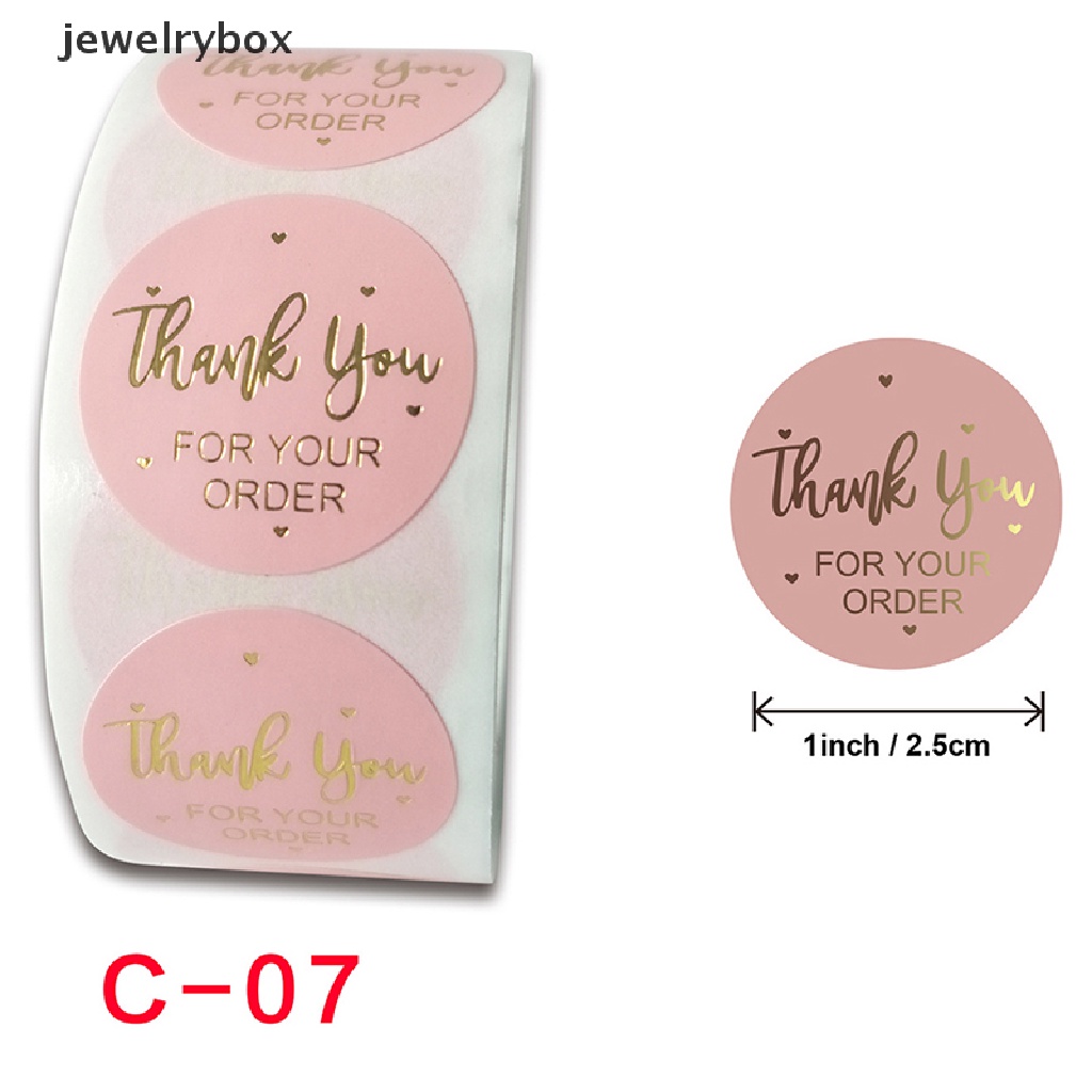 500pcs Stiker Label Tulisan Thank You For Your Order Warna Pink